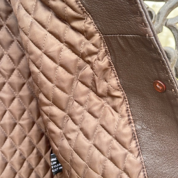 Studio M Brown Leather Vintage Jacket size M - Picture 10 of 10